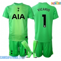 Camisa de time de futebol Tottenham Hotspur Guglielmo Vicario #1 Goleiro Replicas 1º Equipamento Infantil 2025-26 Manga Curta (+ Calças curtas)